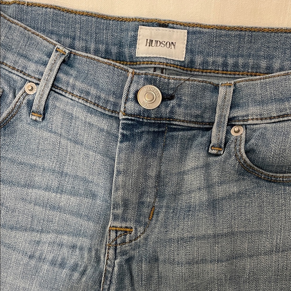 Hudson Jeans Light Blue Frayed Hem Shorts - Picture 3 of 4